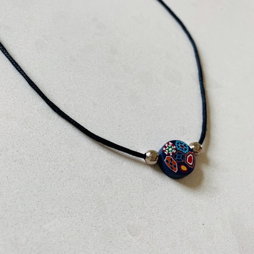 Colourful clay bead necklace - Picture 5 of 5